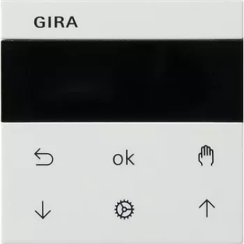 Gira System 55 Χρονοδιακόπτης ρολών με οθόνη, Λευκό γυαλιστερό 536627