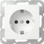 Gira System 55 Πρίζα Schuko με καπάκι, Λευκό 418003