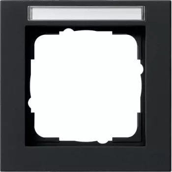 Gira Standard 55 Πλαίσιο κάλυψης 1 θέσης μαύρο με πεδίο ετικέτας 109109