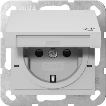 Gira System 55 Πρίζα SCHUKO με καπάκι, γκρι 4414015