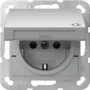 GIRA 441426 Πρίζα SCHUKO με καπάκι και κλείδωμα, System 55, λευκό γυαλιστερό
