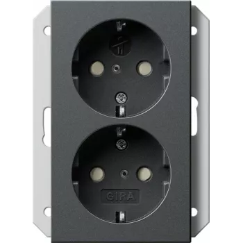 GIRA SCHUKO Πρίζα 1-πλή Anthrazit 273128