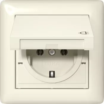 Gira 415701 SCHUKO Πρίζα με καπάκι, IP44, Λευκό
