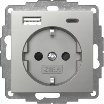 Gira SCHUKO Πρίζα με φορτιστή USB Type-A/C 2459600