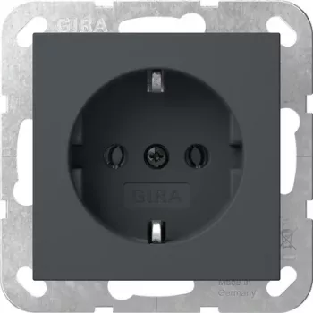 Gira SCHUKO Πρίζα χωρίς άγκιστρα, System 55, Anthrazit 446628