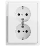 Gira Schuko Πρίζα 2-πλή Λευκό Γυαλιστερό 0783112