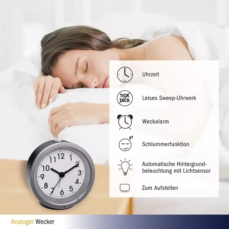 TFA Dostmann 60.1034.01 Ξυπνητήρι Quartz Μαύρο