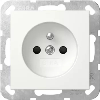 GIRA 448527 Schuko-Πρίζα με καπάκι και πεδίο ετικέτας, System 55, Λευκό