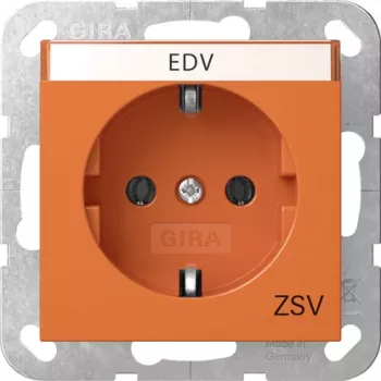 Gira System 55 SCHUKO Πρίζα με καπάκι, Παιδική ασφάλεια, Πορτοκαλί 4457109