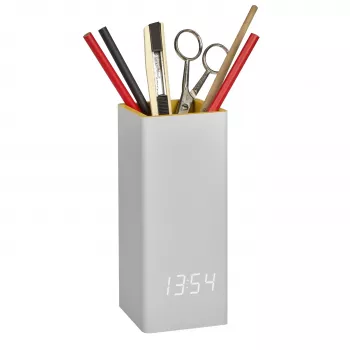TFA Dostmann 60.2041.15 επιτραπέζιο ρολόι quartz γκρι κίτρινο