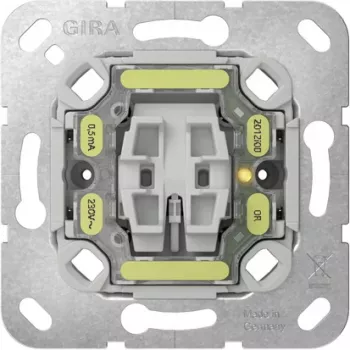 GIRA 382600 μηχανισμός διακόπτη ελέγχου, 1-πολικός, 10 A, 250 V, χωνευτός, με σύνδεση ενδεικτικής λυχνίας, θερμοπλαστικό, IP20
