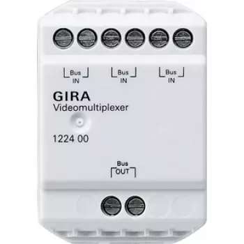 Gira 122400 Video-Multiplexer για θυροτηλεόραση, δισύρματο bus, 4 είσοδοι κάμερας, ράγα DIN, 6 TE