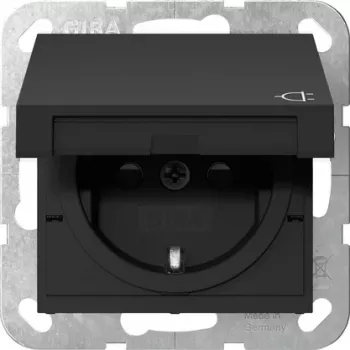 Gira πρίζα SCHUKO με καπάκι και κλειδαριά κυλίνδρου, System 55, λευκό 4414005