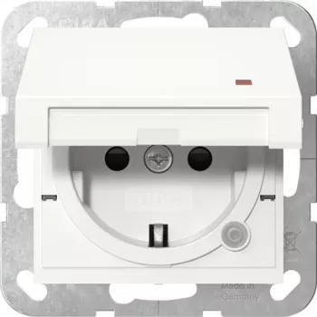 Gira System 55 πρίζα Schuko με LED ελέγχου, λευκό 455227
