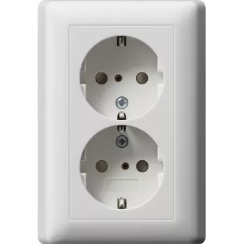 Gira System 55 Πρίζα Schuko CEE 7/3, 16 A, 250 V, λευκό γυαλιστερό, καπάκι 078327