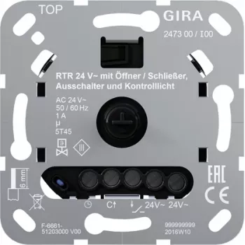 Gira Θερμοστάτης χώρου 24 V NO/NC 247300
