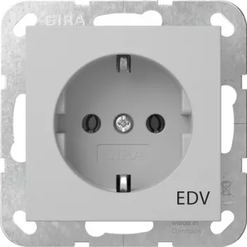 Gira 4458015 Πρίζα SCHUKO με εκτύπωση EDV-System, λευκό γυαλιστερό