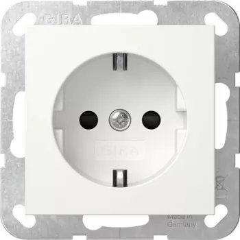 GIRA 475503 πρίζα SCHUKO με LED φωτισμού προσανατολισμού, αυξημένη προστασία επαφής, λευκό γυαλιστερό