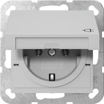 GIRA 4454015 πρίζα SCHUKO με καπάκι, System 55, γκρι