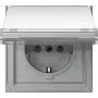 Gira TX_44 πρίζα SCHUKO με καπάκι και πεδίο σήμανσης, λευκό 441065