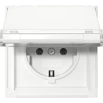 GIRA 441066 πρίζα SCHUKO με καπάκι, Gira TX_44, λευκό