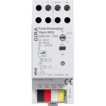 GIRA ασύρματος καθολικός ενεργοποιητής dimmer 1 καναλιού ράγα DIN 543000