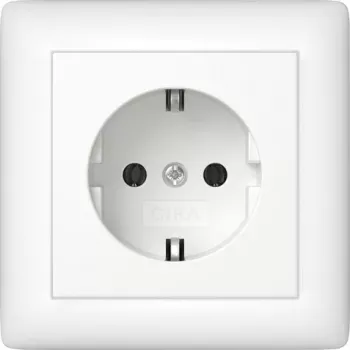 Gira Standard 55 πρίζα SCHUKO, 1 πρίζα, λευκό γυαλιστερό, χωνευτή, 16 A, 250 V 444027