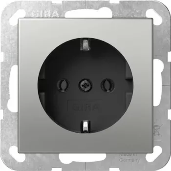 Gira SCHUKO πρίζα χωρίς άγκιστρα ανοξείδωτο ατσάλι 4466600