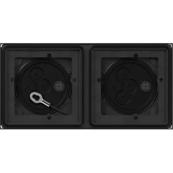 Gira System 106 κουτί χωνευτό 2 απλό, μαύρο 551200
