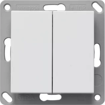 Gira ραδιοδιακόπτης τοίχου, χωρίς μπαταρία, 2 απλός, λευκό ματ, 242227