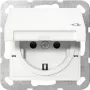 GIRA 475403 πρίζα SCHUKO με καπάκι, αυξημένη προστασία επαφής, System 55, λευκό
