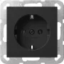 Gira System 55 Πρίζα SCHUKO με καπάκι, Μαύρο 4180005