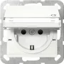 Gira 455703 Πρίζα SCHUKO με καπάκι, Λευκό γυαλιστερό, System 55