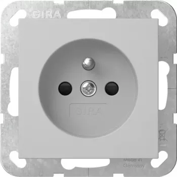 GIRA 4485015 Πρίζα Schuko με προστασία επαφής, System 55, Λευκό γυαλιστερό