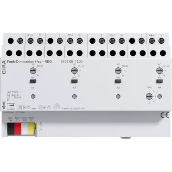 GIRA Ασύρματος dimmer ενεργοποιητής ράγας DIN 4 καναλιών 543100