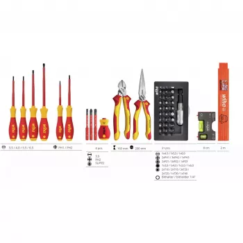 Wiha Basic Set L Electric 46 τεμ. βαλίτσα εργαλείων μονωμένη VDE 47312