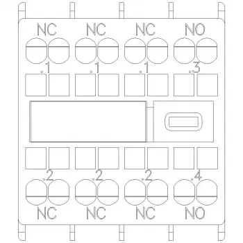 Siemens SIRIUS Βοηθητικό μπλοκ επαφών 1NO+3NC, μπροστινή τοποθέτηση, βιδωτοί ακροδέκτες, 3RH2911-2HA13