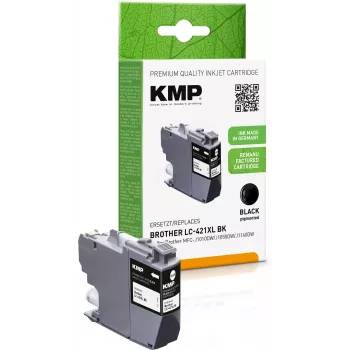 KMP ανακατασκευασμένο μαύρο δοχείο μελανιού για Brother LC421XLBK (MFC-J1010DW, 500 σελίδες, 14 ml) 1548,4001