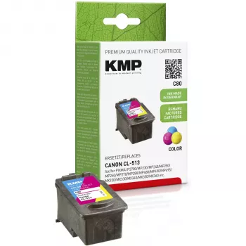 KMP C80 Tri-Color Δοχείο μελανιού (Κυανό, Ματζέντα, Κίτρινο) - 13 ml - Συμβατό για Canon PIXMA MP230, MP252, MP258, MP272, MP280, MP282, MP495, MP499, MX360, MX410, MX420 1512.4530
