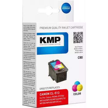 KMP C80 Tri-Color Δοχείο μελανιού (Κυανό, Ματζέντα, Κίτρινο) - 13 ml - Συμβατό για Canon PIXMA MP230, MP252, MP258, MP272, MP280, MP282, MP495, MP499, MX360, MX410, MX420 1512.4530