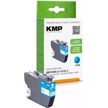 KMP ανακατασκευασμένο κυανό δοχείο μελανιού για Brother MFC-J1010DW (LC421XLC, 500 σελίδες, 7 ml) 1548,4003