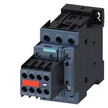 Siemens SIRIUS 3RT2 Ρελέ ισχύος 11kW/400V 2NO+2NC Πηνίο 24V DC, Βιδωτοί ακροδέκτες, IP20 3RT20261BB443MA0