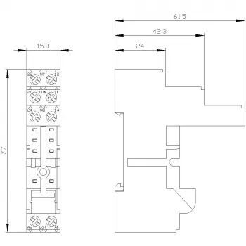 Siemens LZS:RT78726 4-πολική βάση ρελέ για SIRIUS 3TG10, βιδωτοί ακροδέκτες, τοποθέτηση σε ράγα DIN/βίδα, γκρι