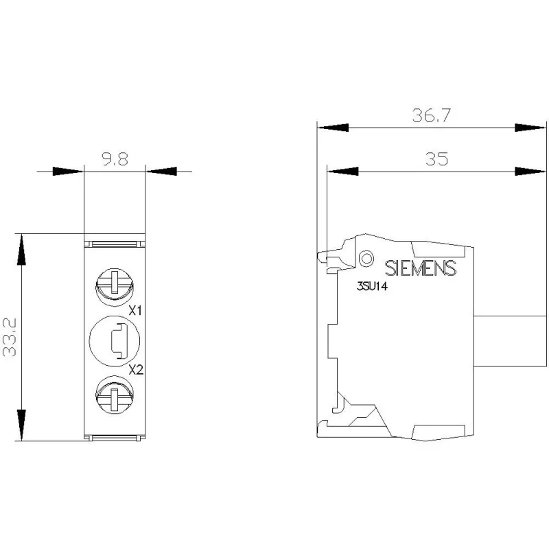 SIEMENS SIRIUS ACT Μονάδα LED με ενσωματωμένο LED, 24V AC/DC, Κίτρινο (3SU14012BB301AA0)