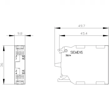 SIEMENS SIRIUS ACT Μονάδα Επαφής 3SU1400-1AA10-3FA0, 1NO+1NC, Ακροδέκτης Βίδας