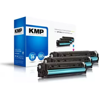 KMP 1236,0030 Συμβατά Μελανοδοχεία Toner Multi-Pack για HP LaserJet Pro 200 color M251n/M251nw - Κυανό, Ματζέντα, Κίτρινο (Συσκευασία 3 τεμ., 1800 σελίδες έκαστο)