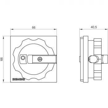 Siemens SIRIUS 3LD Περιστροφικός Μηχανισμός 3LD9224-3B, Κόκκινη Λαβή/Κίτρινη Μπροστινή Πλάκα, IP65, Κλειδωνόμενος