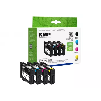 KMP MULTIPACK E201V - Συσκευασία 4 τεμ. - Μαύρο, Κίτρινο, Κυανό, Ματζέντα - Συμβατό - Μελανοδοχείο (Εναλλακτικό για: Epson 603XL) (1650,4005)
