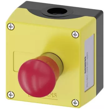 Siemens SIRIUS ACT 3SU18010NE004AB2 Μονάδα χειρισμού επίτοιχης τοποθέτησης με κόκκινο μπουτόν με περιστροφική απασφάλιση, 1 NO, IP66/67/69K, Γκρι