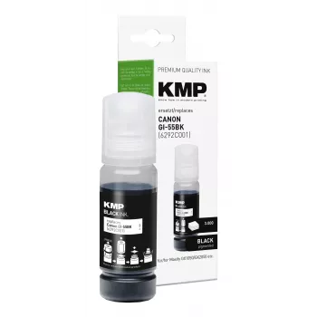 KMP PRINTTECHNIK συμβατό μελάνι αναπλήρωσης για Canon GI-55BK (6292C001), μαύρο, 70 ml 1587,0001